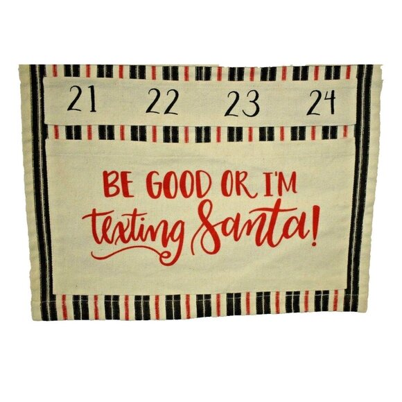 Primitives by Kathy I'm Texting Santa Canvas Hanging Christmas Advent Calendar - Picture 2 of 5